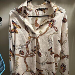 Zara Silky Top with Butterflies!